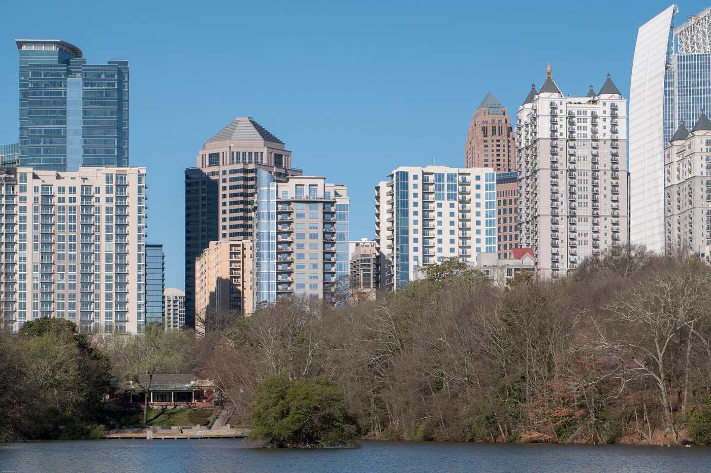 Midtown Atlanta skyline beyond Piedmont Park